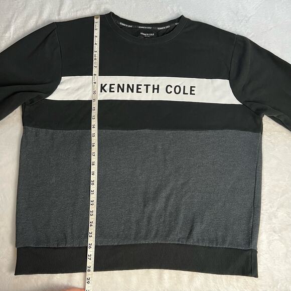 Kenneth Cole Black & Gray Logo Sweatshirt Crew neck Size XL - Picture 6 of 7